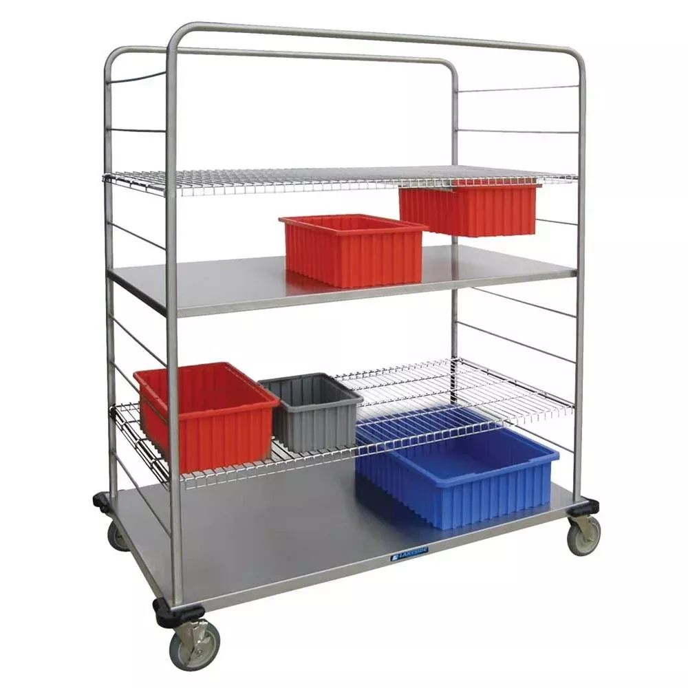 Lakeside Distribution Supply Cart, 27.5"W Wire Shelf - 935669
