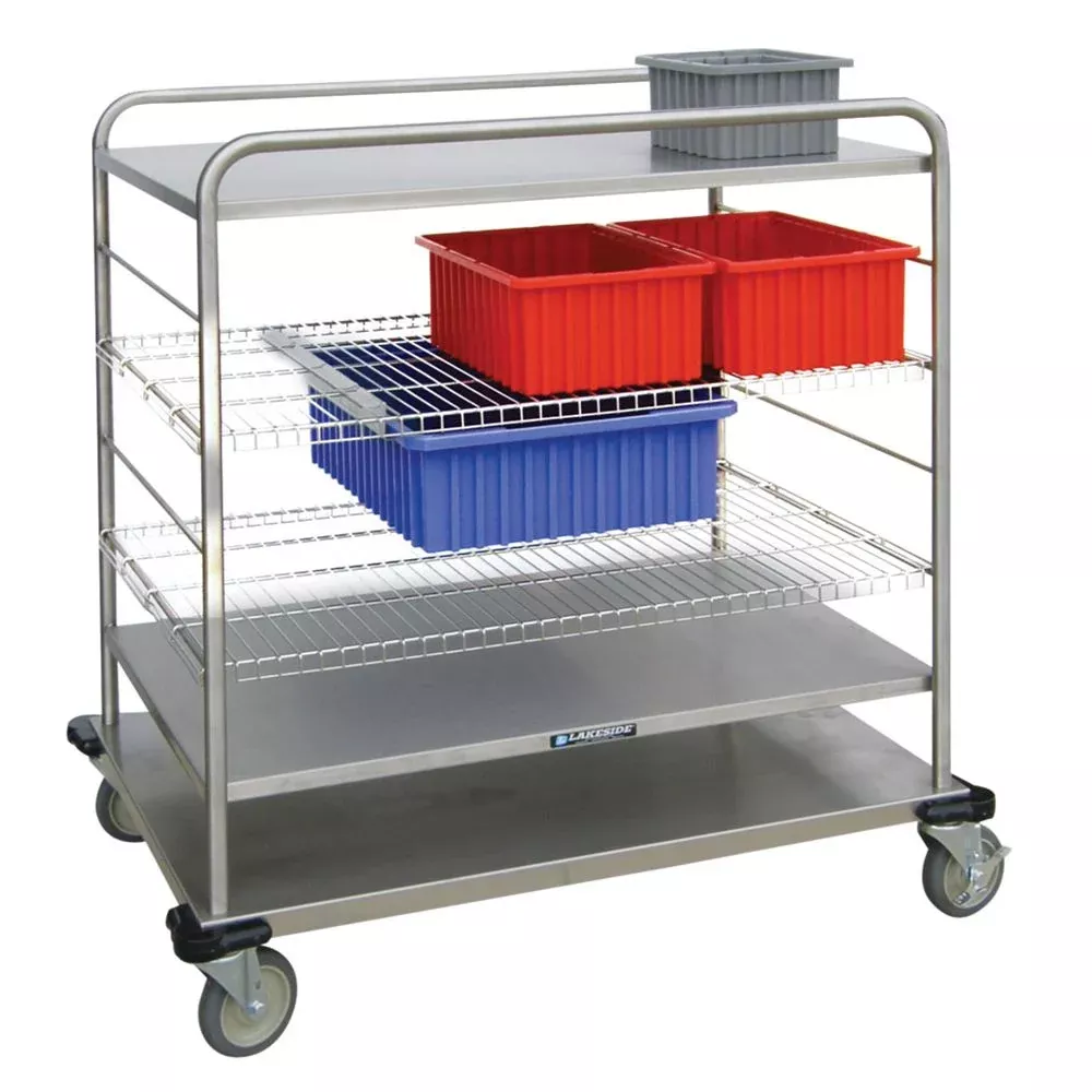 Lakeside Distribution Supply Cart, 30.75"W Wire Shelf - 935663
