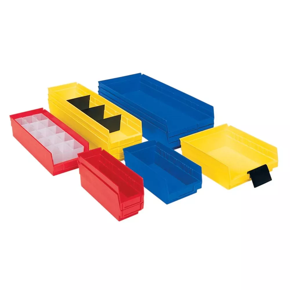 Logiquip Shelf Bins and Giant Stack Containers Shelf Bins, 6-5/8"W x 4"H x 11-5/8"D, Red, 12/cs - 926841/RED/NA