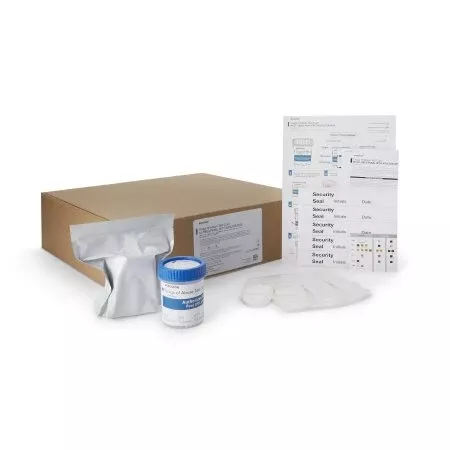 McKesson Drugs of Abuse Test Kit McKesson 10-Drug Panel with Adulterants AMP, BUP, BZO, COC, mAMP/MET, MDMA, MTD, MOP300, OXY, THC (OX, pH, SG) Urine Sample 25 Tests CLIA Waived - Box of 25 - 16-8105A3-BX
