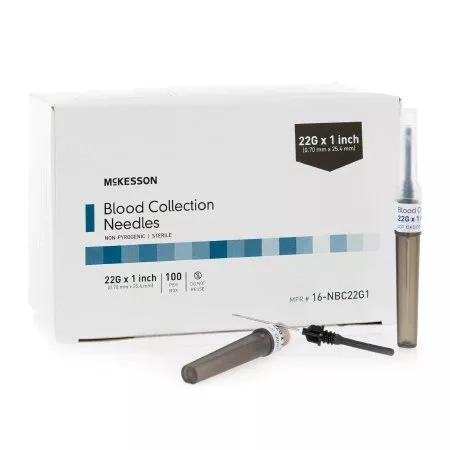 McKesson McKesson Blood Collection Needle 22 Gauge 1 Inch Needle Length Conventional Needle Without Tubing Sterile - Case of 1000 - 16-NBC22G1-CS
