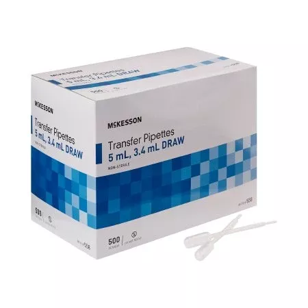 McKesson McKesson Transfer Pipette 5 mL 0.5 to 1 mL Graduation Increments NonSterile - Case of 10 - 558-CS