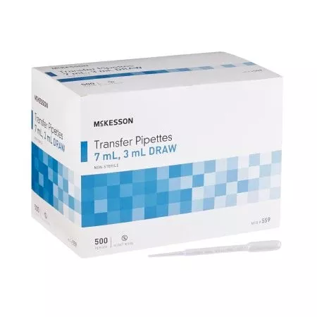 McKesson McKesson Transfer Pipette 7.5 mL 0.5 to 3 mL Graduation Increments NonSterile - Case of 10 - 559-CS