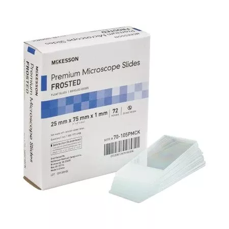 McKesson Microscope Slide McKesson 25 X 75 X 1 mm Frosted End - Case of 1440 - 70-105PMCK-CS