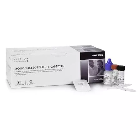 McKesson Other Infectious Disease Test Kit McKesson Consult™ Infectious Disease Immunoassay Infectious Mononucleosis Whole Blood / Serum / Plasma Sample 25 Tests CLIA Waived for Whole Blood / CLIA Moderately Complex for Serum & Plasma - KT/1 - 5012-KT
