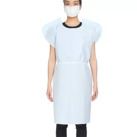 McKesson Patient Exam Gown McKesson One Size Fits Most Blue Disposable - Case of 50 - 18-10847-CS