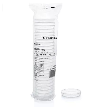 McKesson Petri Dish McKesson Polystyrene - Case of 500 - 16-PDK1004-CS