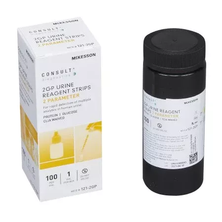 McKesson Reagent Test Strip McKesson Consult™ Glucose, Protein For McKesson CONSULT 120 Ultra Urine Analyzer (MFR # 121-120) 100 per Bottle - VL/1 - 121-2GP-VL