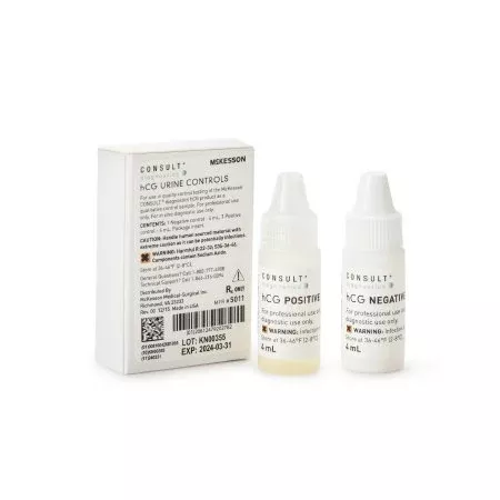 McKesson Reproductive Endocrinology Assay Control Kit McKesson Consult™ Pregnancy (hCG) Testing Positive Level / Negative Level 2 X 4 mL - Box of 1 - 5011-BX