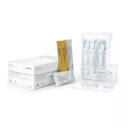 McKesson Respiratory Test Kit McKesson Consult™ Infectious Disease Immunoassay Influenza A + B Nasal Swab / Nasopharyngeal Wash / Nasopharyngeal Aspirate Sample 25 Tests CLIA Waived - KT/1 - 181-36025-KT