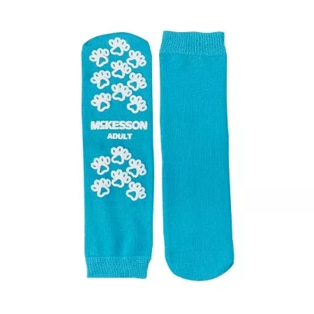 McKesson Slipper Socks McKesson Terries™ Large Teal Above the Ankle - Case of 48 - 40-3828-CS