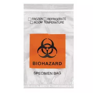 Medegen 4075 - Biohazard Bag, 2 mL, 6 x 9, Orange