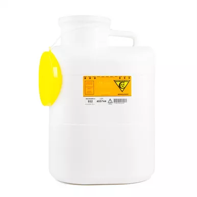 Medgen Non – Stackable Chemotherapy Waste Sharps Container – Polypropylene, 23 Qt Capacity, Large Opening