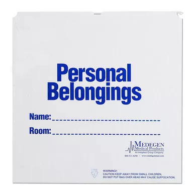 Medgen Patient Belongings Bags – LLDPE Film, Flat Pack, Drawstring, Extra Large 28x32x4 in, Heavy Duty, 25/pk