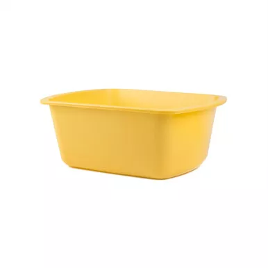 Medgen Rectangular Wash Basin – 7 qt (6.6 L) Capacity, 13 x 10 x 5 in, Gold Color, 50/Case, Durable Plastic