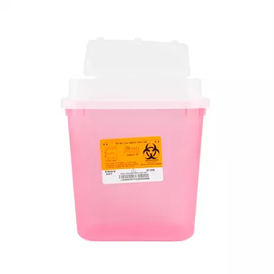 Medgen Stackable Sharps Container – Polypropylene, 2 gal Capacity, Tortuous Path Lid, 10/cs
