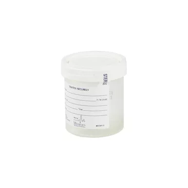 Medgen Standard Specimen Container – Sterile, 3 oz (90 mL) Capacity, Wide Mouth 2.2 in, 4 Bags of 100 Each