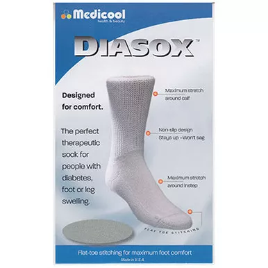 Medicool DIWS - Diabetic Socks White, Small