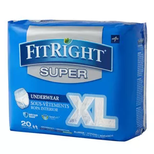 Medline FIT33600A - FitRight Super Protective Underwear, X-Large 56" - 68"
