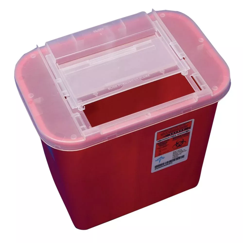 Medline Lock-up Sharps Containers Sharps Container, 1-gal., Translucent Red, cs/32 - 923142