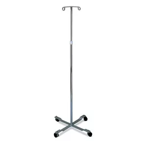 Medline MDS80441 - Standard IV Pole with 2 Hooks and 4 Caster Large 18"