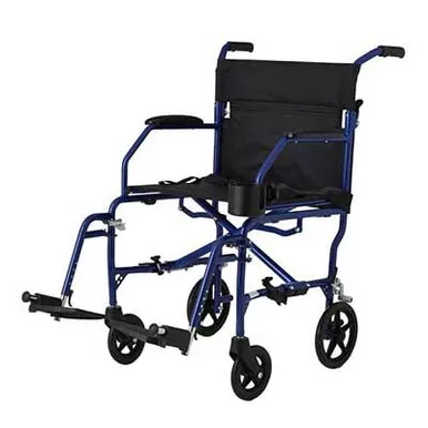 Medline MDS808200F3B - Ultralight Transport Chair, Blue