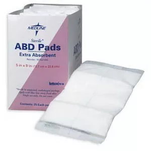 Medline NON21457 - Abdominal Pad Nonwoven / Cellulose 12 X 16 Inch Rectangle NonSterile