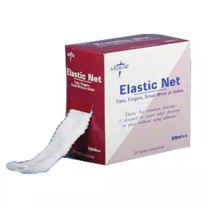 Medline NONNET06 - Elastic Net Retainer Dressing Curad Tubular Rayon / Polyester Knit 17 Inch X 25 Yard Size 6 White Large Leg / Amputation / Arm Board / Small Head NonSterile