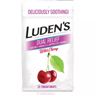 Medtech 814832010260 - Luden's Dual Relief Wild Cherry Cough Drops, 25 ct.