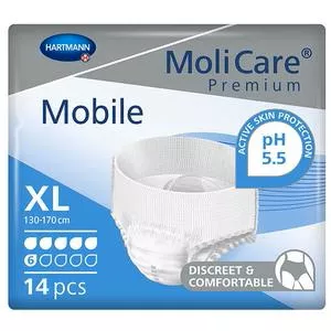 Molicare Premium Mobile 6d Disposable Protective Underwear X-large 51" - 67"- Pack(age) of 14