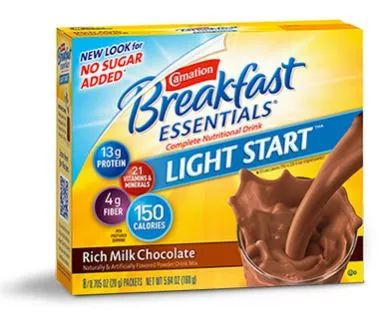 Nestle 5000054042 - Carnation Breakfast Essentials Light Start Complete Nutritional Drink, Rich Milk Chocolate