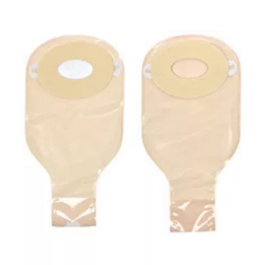Nu Hope 40-7565-GG-DC - Special Nu-Flex Oval 1-1/4" Round Pre-Cut Opening Deep Convex Drain Pouch With Barrier