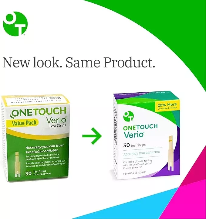 One Touch Verio Test Strips Value Pack (30 Count)- Box of 30