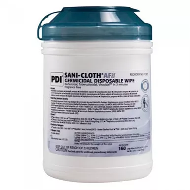PDI P13872 - Sani-Cloth AF3 Surface Disinfectant Cleaner Premoistened Germicidal Manual Pull Wipe 160 Count Canister Mild Scent NonSterile