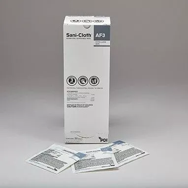 PDI U27500 - Sani-Cloth AF3 Surface Disinfectant Cleaner Premoistened Germicidal Manual Pull Wipe 50 Count Individual Packet Mild Scent NonSterile