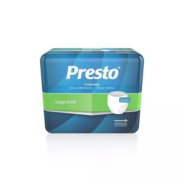PK/20 - Presto Supreme Classic Protective Underwear Medium 32" - 44" Maximum AbsorbencyManufacturer #: TAUB23020
