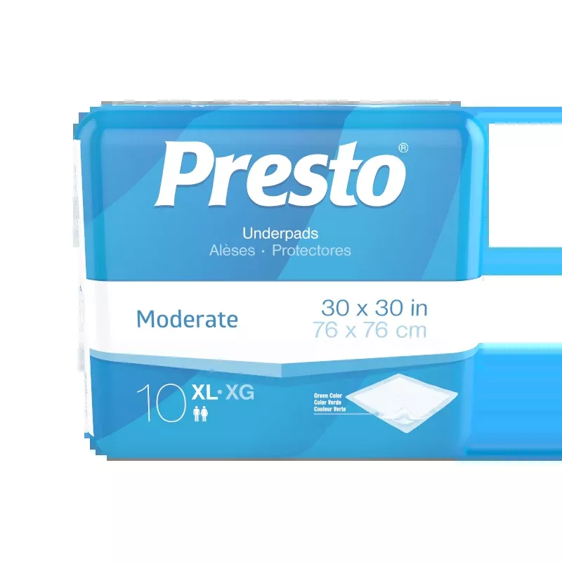 Presto Moderate Underpad 30" X 30"- Package of 10