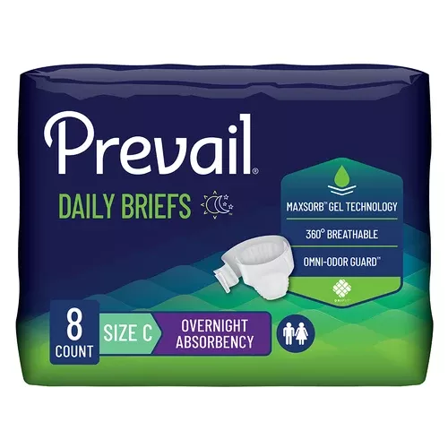 Prevail Bariatric Incontinence Brief for Men & Women, Size C- Package of 8