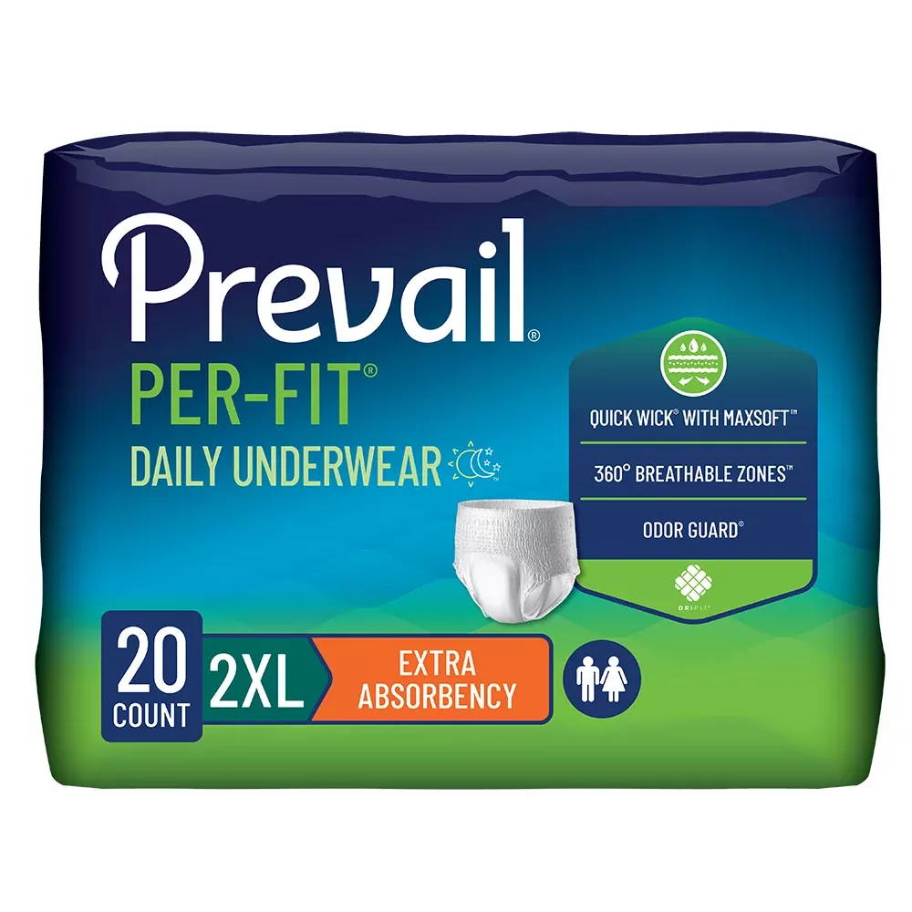Prevail Per-Fit Incontinence Protective Pull-Up Underwear, XXLarge- Package of 20
