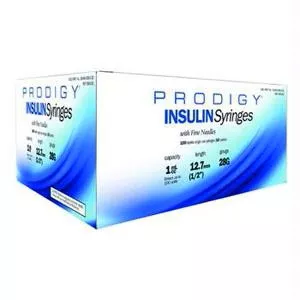 Prodigy Insulin Syringe 31g X 5/16", 1/2 Ml (100 Count)- Box of 100