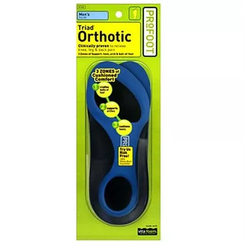 Profoot Triad Orthotic Insoles For Men- Pack(age) of 2