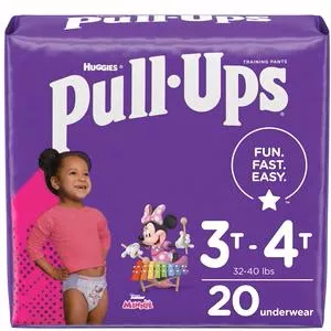 Pull-ups Learning Designs Girls' Training Pants, 3t-4t, 20 Ct- Pack(age) of 20