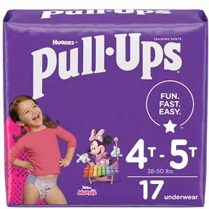 Pull-ups Learning Designs Girls' Training Pants, 4t-5t, 17 Ct- Pack(age) of 17