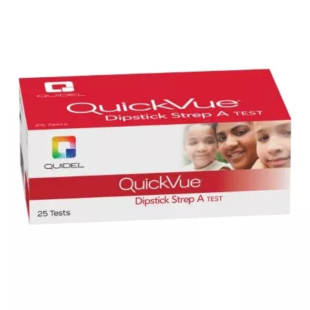 Quidel Respiratory Test Kit QuickVue Infectious Disease Immunoassay Strep A Test Throat / Tonsil Saliva Sample 50 Tests CLIA Waived - KT/1 - 20108-KT