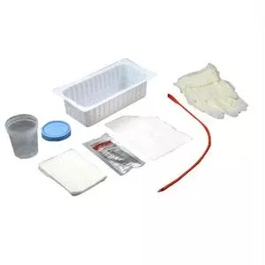Red Rubber Urethral Catheter Tray 14 Fr- Each of 1