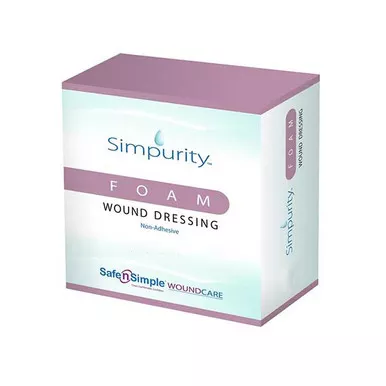 Safe N Simple SNS51W02 - Foam Dressing Simpurity™ 2 X 2 Inch Without Border Non-Adhesive Square