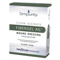 Safe N Simple SNS56716 - Silver Alginate Dressing Simpurity™ Fibergel AG™ 4 X 4-3/4 Inch Rectangle Sterile