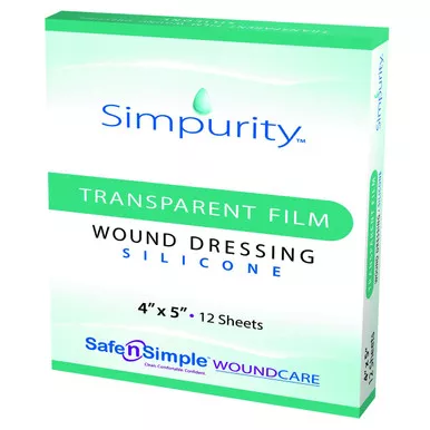 Safe N Simple SNS57245 - Simpurity Transparent Film Dressing, 4" x 5"