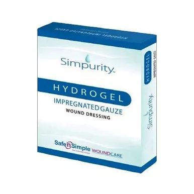 Safe N Simple SNS58820 - Safe N Simple Simpurity Impregnated Hydrogel Gauze 4" x 5"