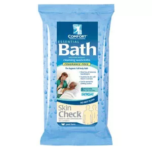 Sage 7803 - Rinse-Free Bath Wipe Essential Bath Medium Weight Soft Pack Purified Water / Methylpropanediol / Glycerin / Aloe Unscented 8 Count